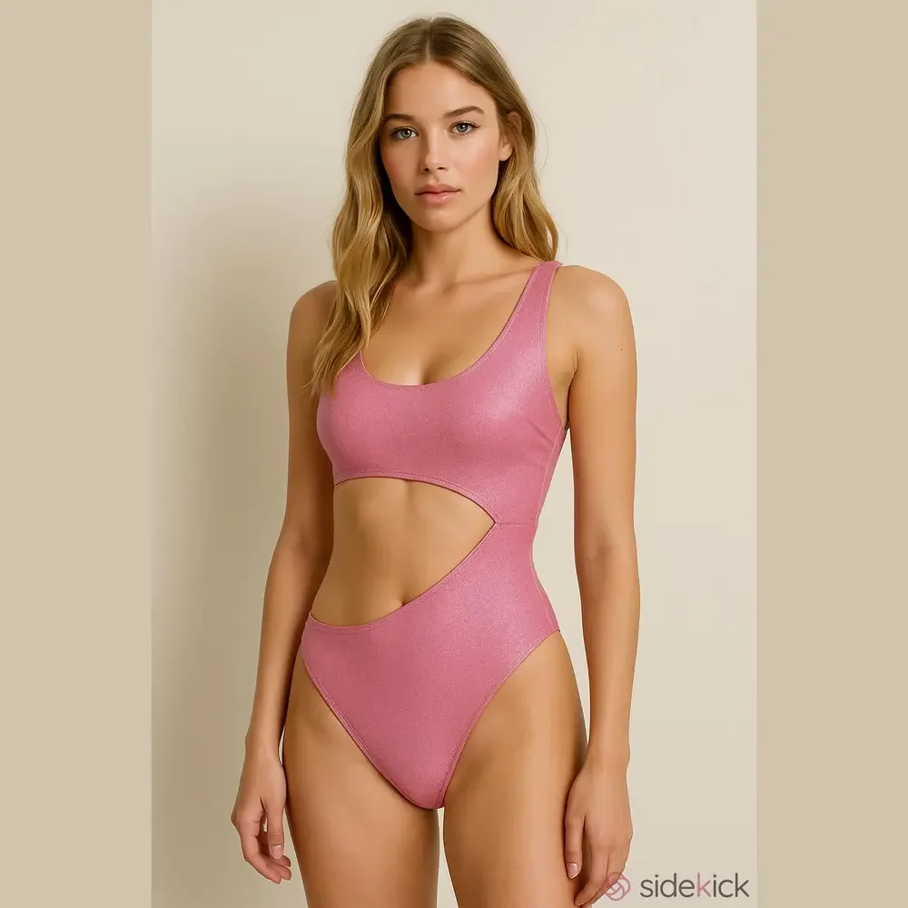 Southern Grace Swimsuit Women's Medium Pink Shimmer Cutout